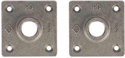 SQFL-1-2 SQUARE FLANGE 1 IN BLACK